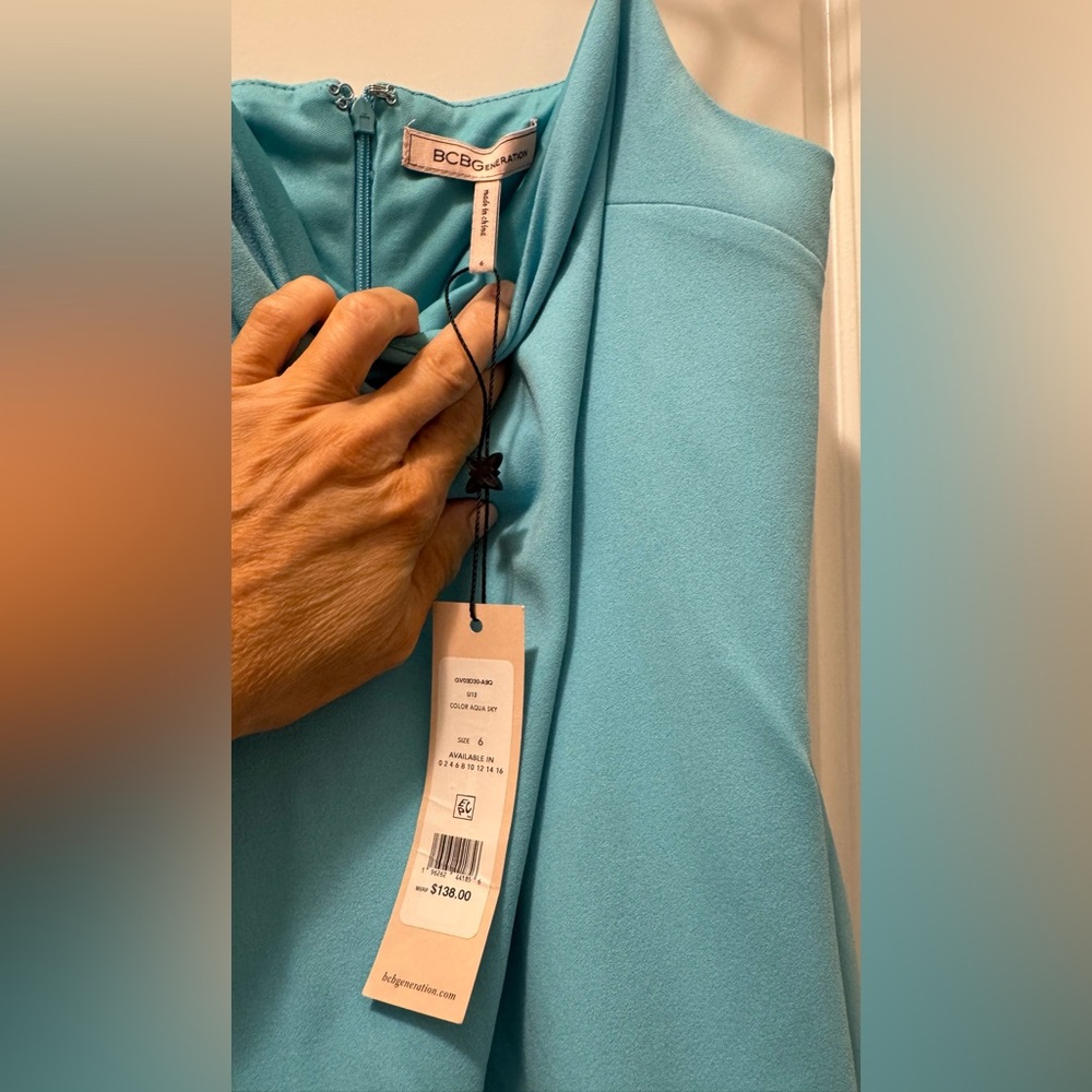 BCBG Blue Ruffle Mini Dress - Picture 2 of 4